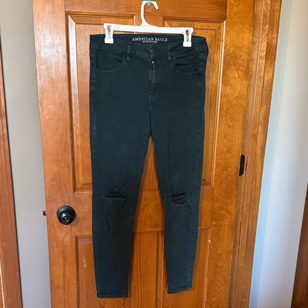 American Eagle Outfitters Teal Skinny Ripped Women's Jeans
